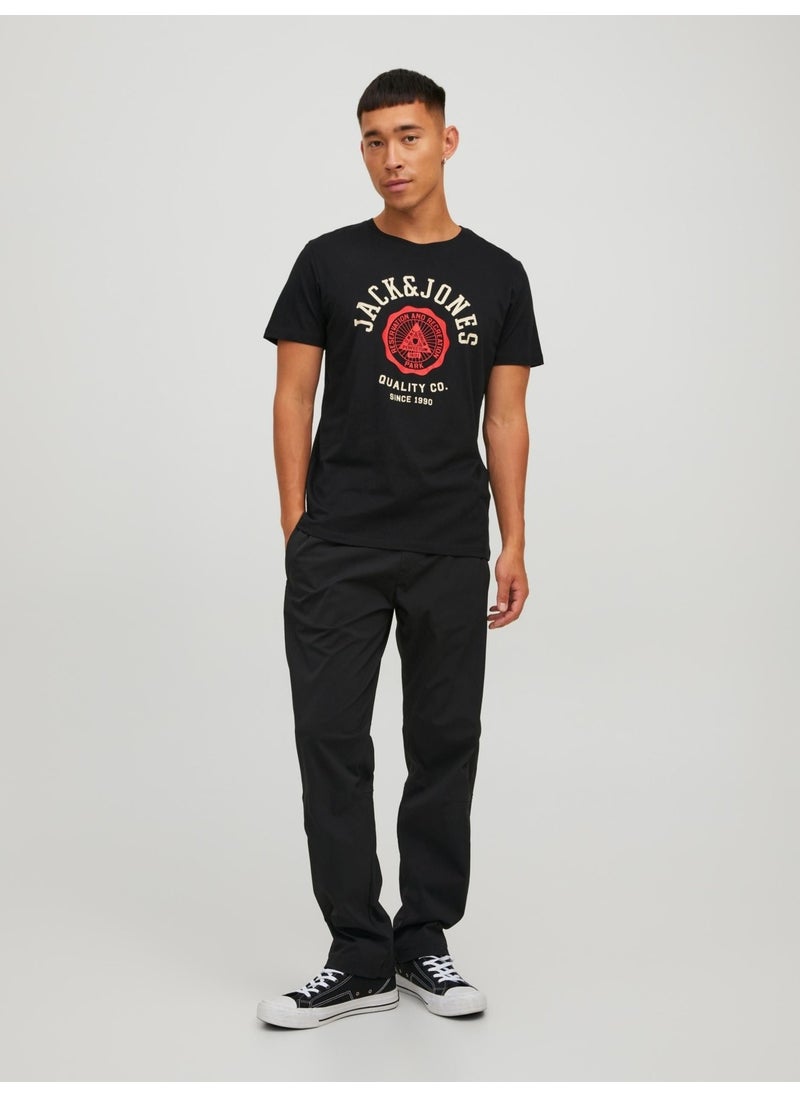 Logo Tee Ss O-Neck 2 Col Men's Black Tshirt 12210819-02