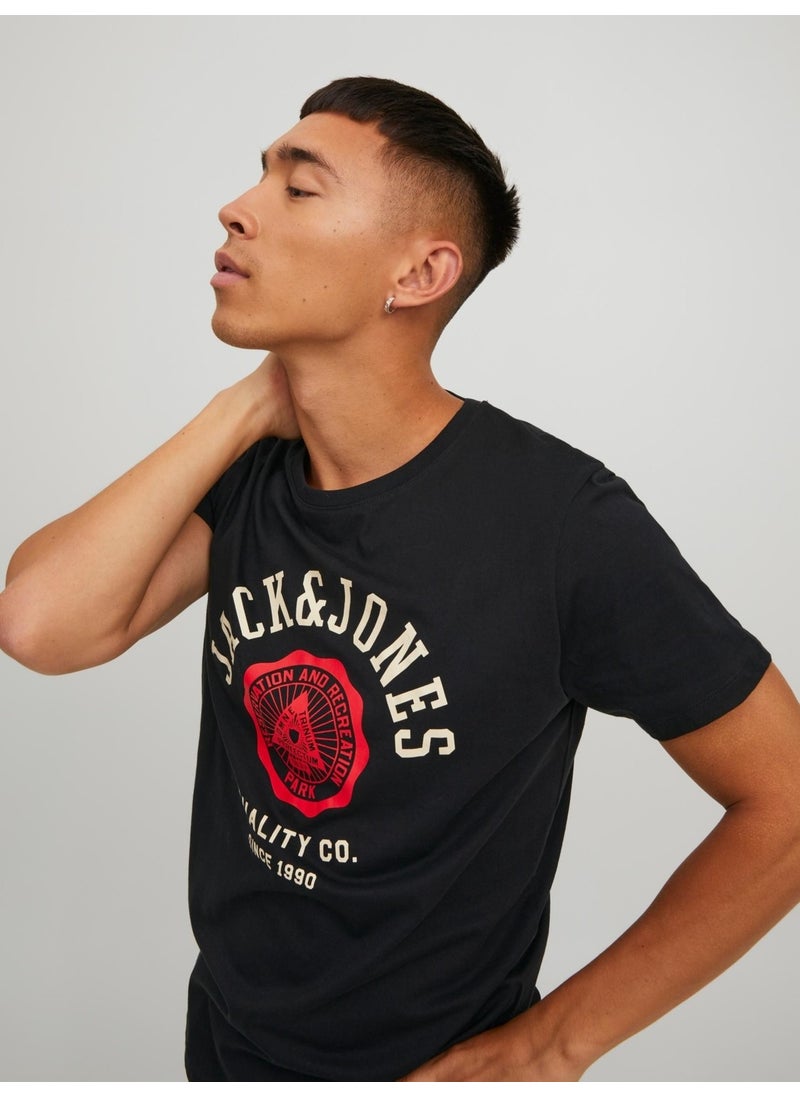 Logo Tee Ss O-Neck 2 Col Men's Black Tshirt 12210819-02