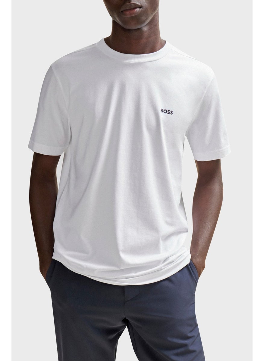 Stretch Cotton Crew Neck Regular Fit T Shirt Men's T Shirt 50506373 100
