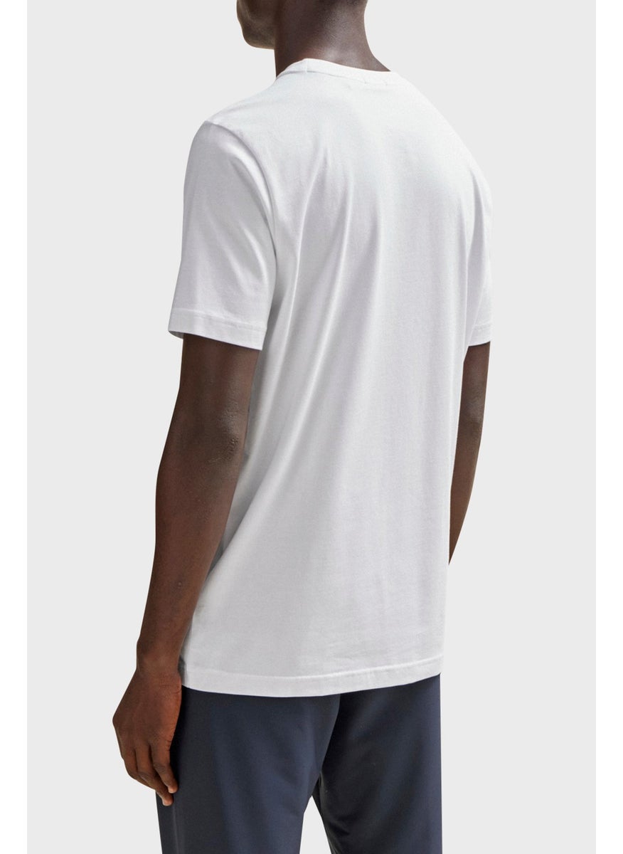 Stretch Cotton Crew Neck Regular Fit T Shirt Men's T Shirt 50506373 100