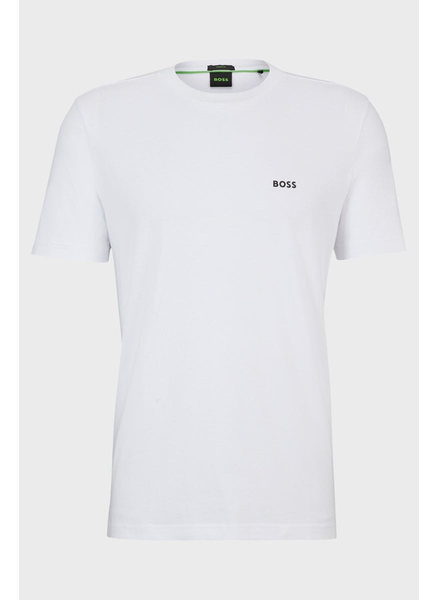 Stretch Cotton Crew Neck Regular Fit T Shirt Men's T Shirt 50506373 100