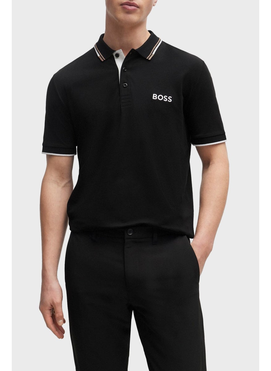 Cotton Regular Fit Buttoned Polo Collar T Shirt Men's Polo Collar T Shirt 50469102 002