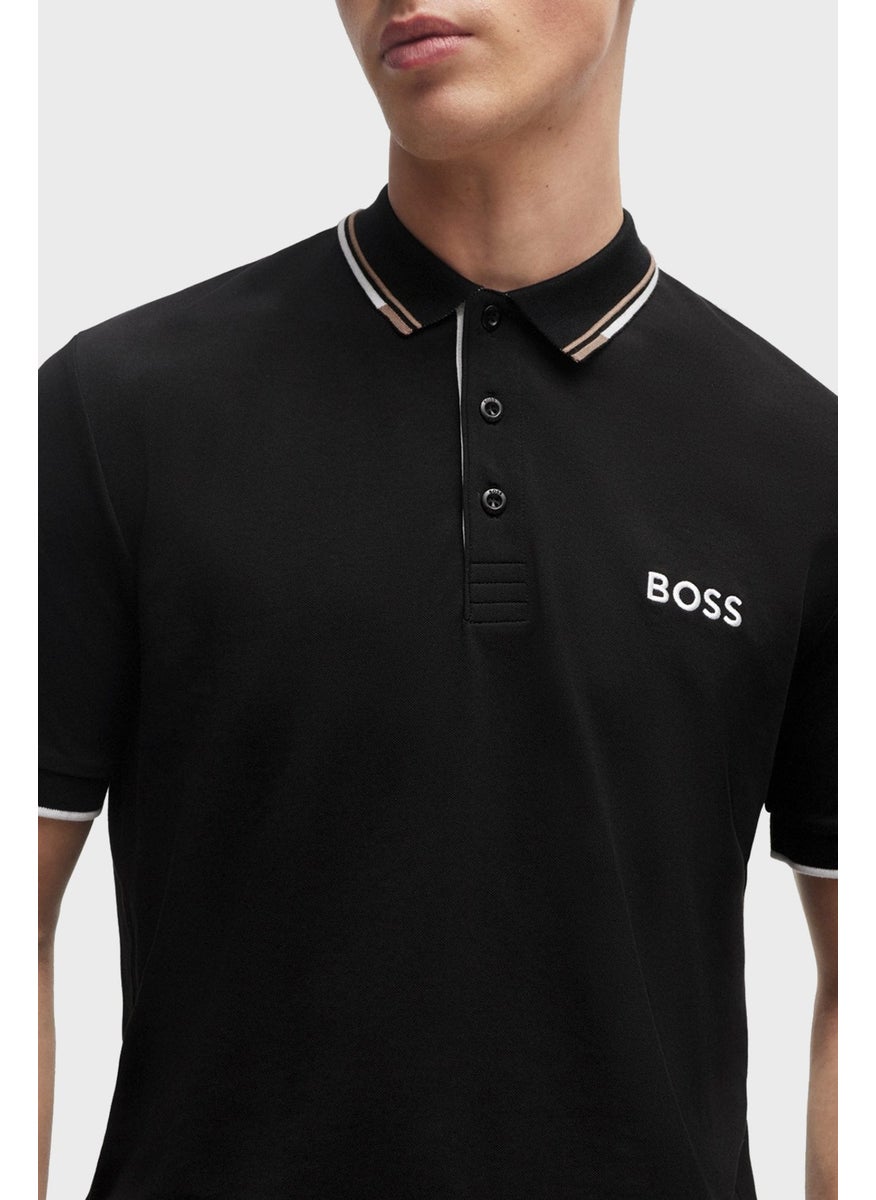 Cotton Regular Fit Buttoned Polo Collar T Shirt Men's Polo Collar T Shirt 50469102 002