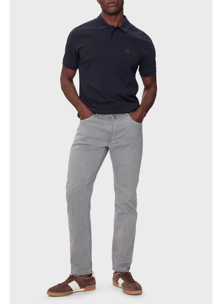 Stretch Cotton Slim Fit Buttoned Polo Neck T Shirt Men's Polo Neck T Shirt 50507803 404