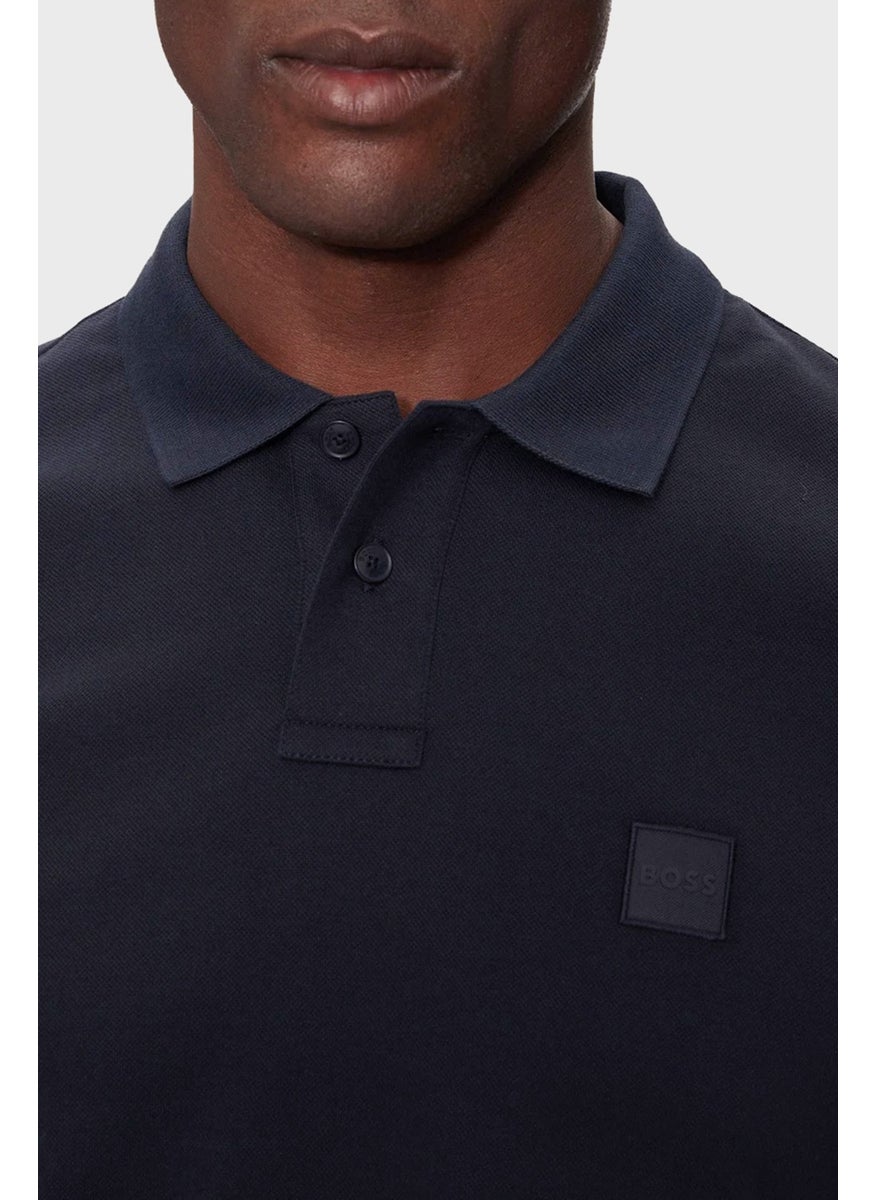 Stretch Cotton Slim Fit Buttoned Polo Neck T Shirt Men's Polo Neck T Shirt 50507803 404