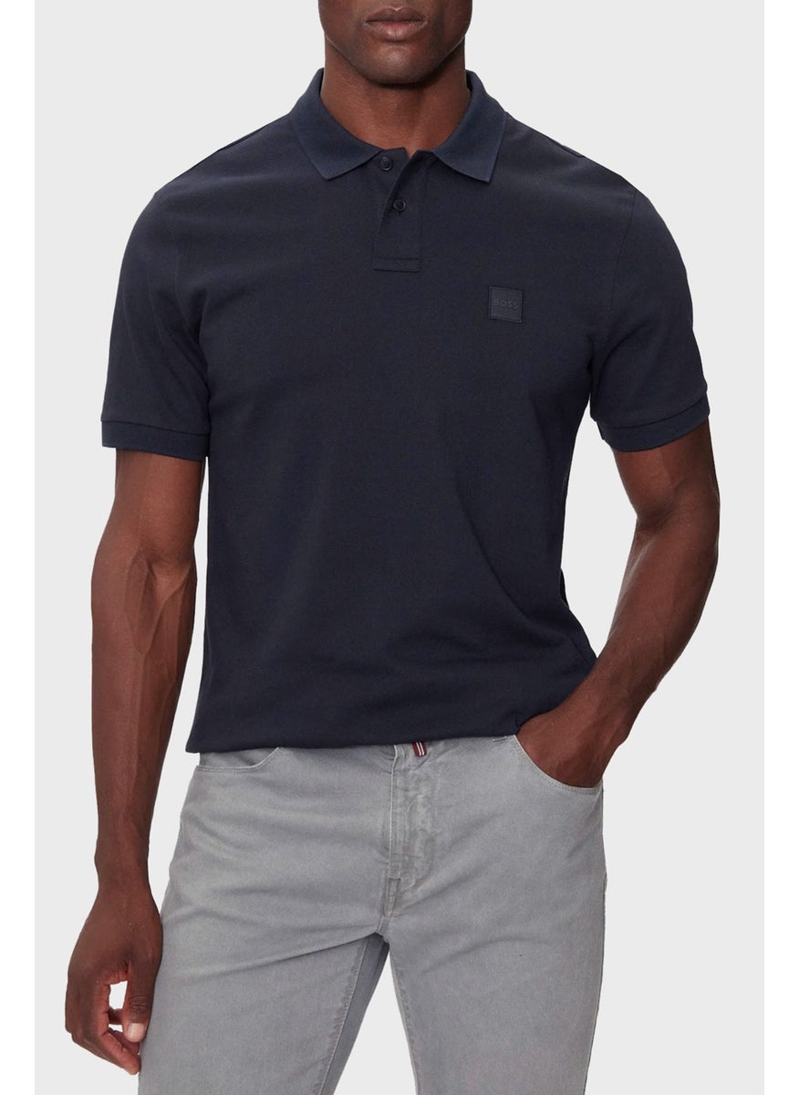 Stretch Cotton Slim Fit Buttoned Polo Neck T Shirt Men's Polo Neck T Shirt 50507803 404