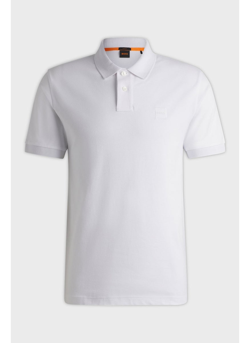 Stretch Cotton Slim Fit Buttoned Polo Neck T Shirt Men's Polo Neck T Shirt 50507803 100