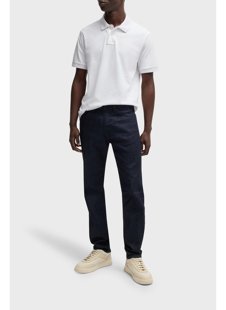 Stretch Cotton Slim Fit Buttoned Polo Neck T Shirt Men's Polo Neck T Shirt 50507803 100