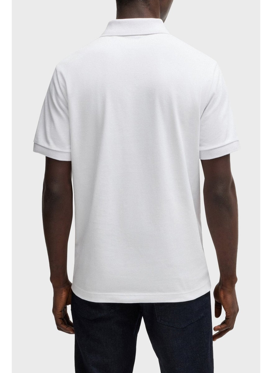 Stretch Cotton Slim Fit Buttoned Polo Neck T Shirt Men's Polo Neck T Shirt 50507803 100