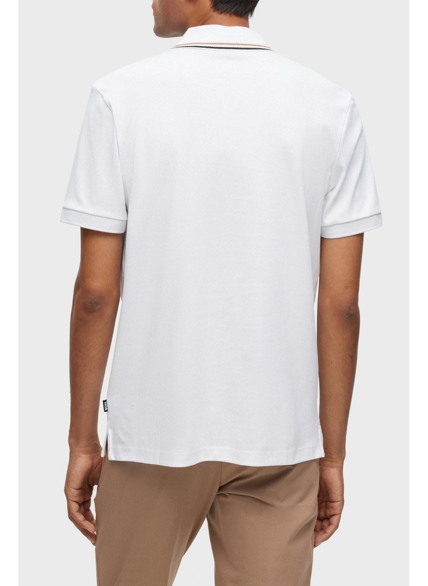Cotton Slim Fit Buttoned Polo Neck T Shirt Men's Polo Neck T Shirt 50469360 100