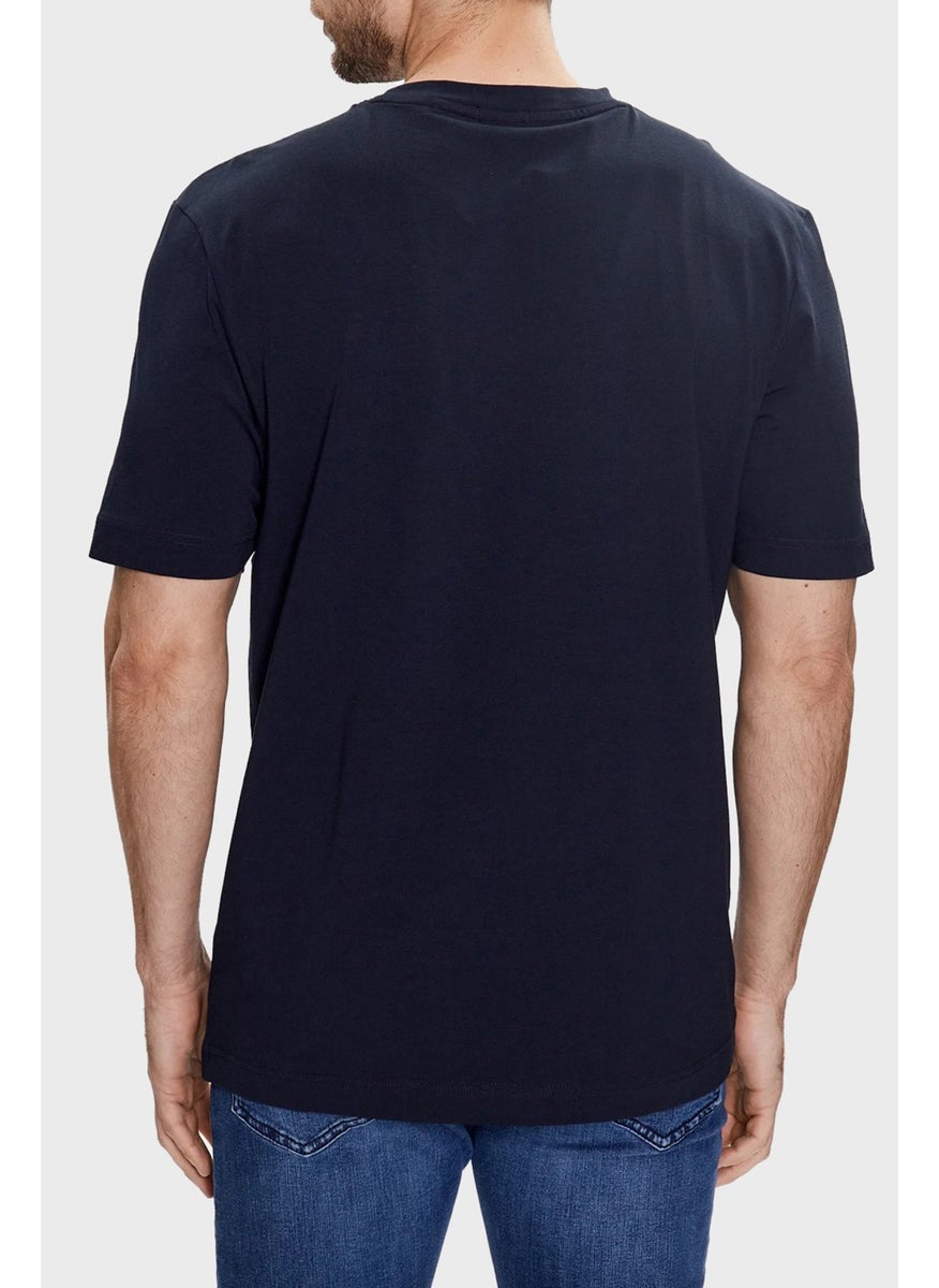 Stretch Cotton Relaxed Fit Crew Neck T Shirt Men's T Shirt 50473278 404