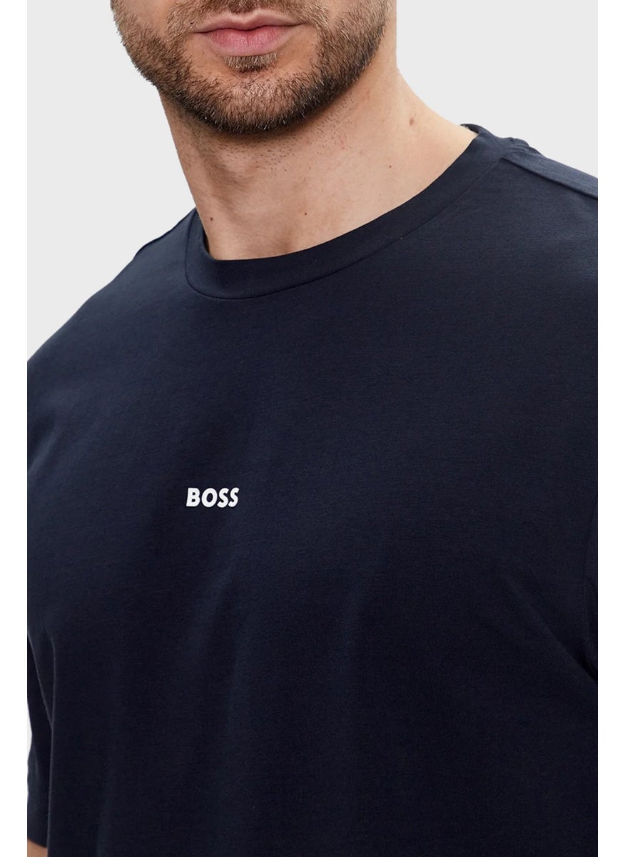 Stretch Cotton Relaxed Fit Crew Neck T Shirt Men's T Shirt 50473278 404