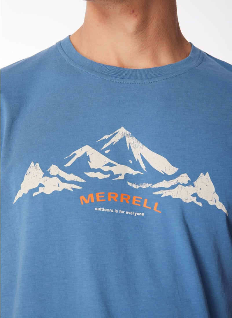 Blue Men's O Neck Printed T-Shirt M4Taurusm_Taurus M