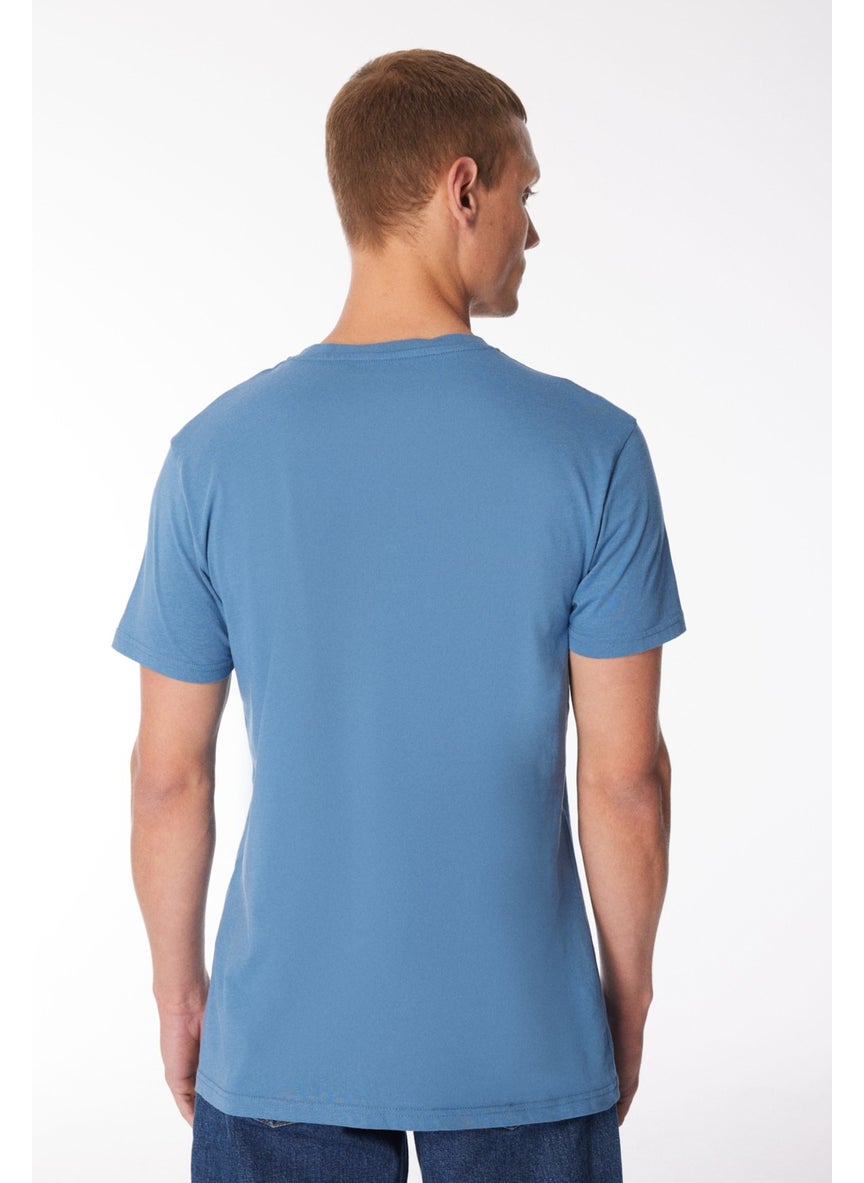 Blue Men's O Neck Printed T-Shirt M4Taurusm_Taurus M
