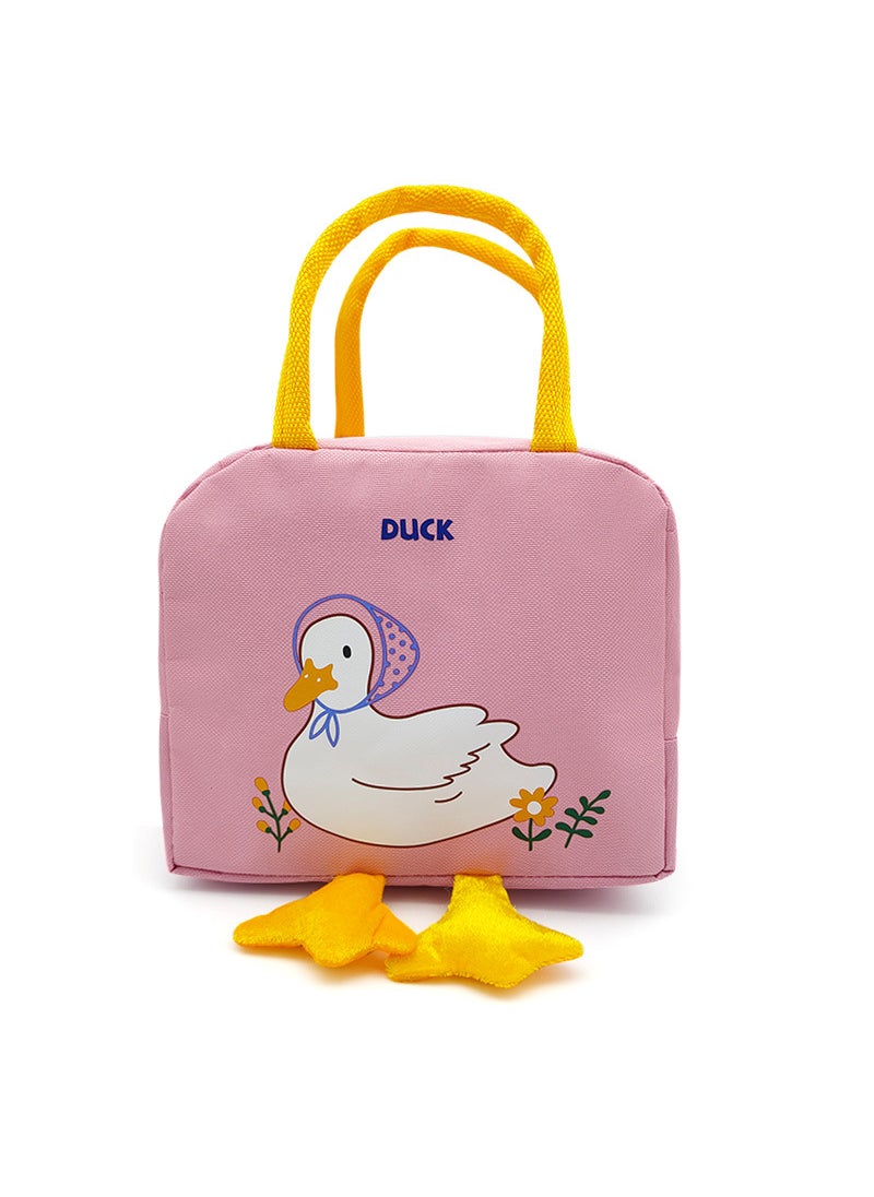 Cartoon Insulated Lunch Bag Thickened Foil Pink yellow duck