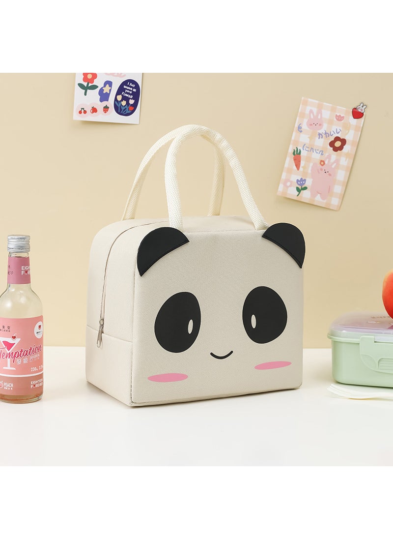 Cartoon Insulated Lunch Bag Thickened Foil Off-white panda