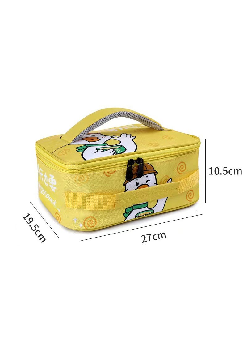 Large Capacity Lunch Bag Insulated Student Bento Box Yellow Forward Duck