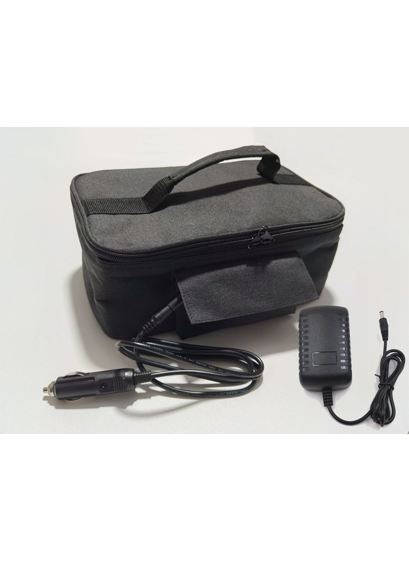 Portable 12V Heated Lunch Bag for Car Car plug US gauge adapter (dual-use)