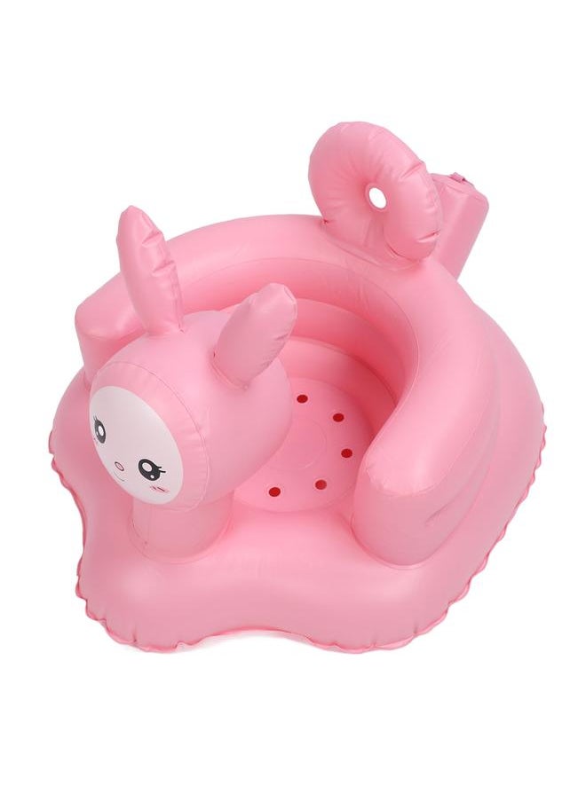 Inflatable Baby Chair Built in Air Pump Soft Cartoon Rabbit PVC Back Support Infant Learning Sofa for Sitting Up Bathing