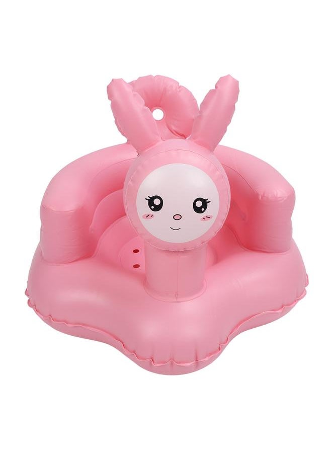 Inflatable Baby Chair Built in Air Pump Soft Cartoon Rabbit PVC Back Support Infant Learning Sofa for Sitting Up Bathing