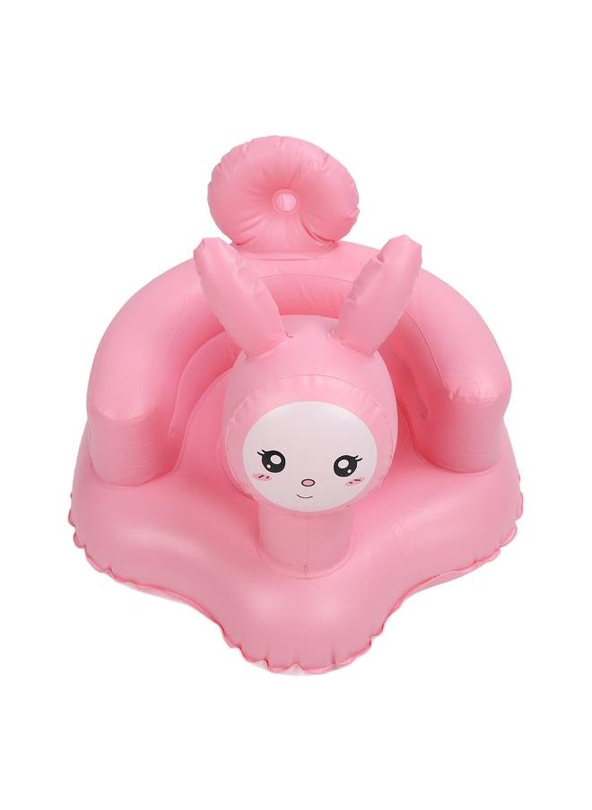 Inflatable Baby Chair Built in Air Pump Soft Cartoon Rabbit PVC Back Support Infant Learning Sofa for Sitting Up Bathing