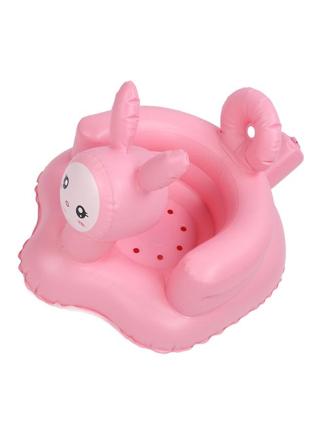 Inflatable Baby Chair Built in Air Pump Soft Cartoon Rabbit PVC Back Support Infant Learning Sofa for Sitting Up Bathing