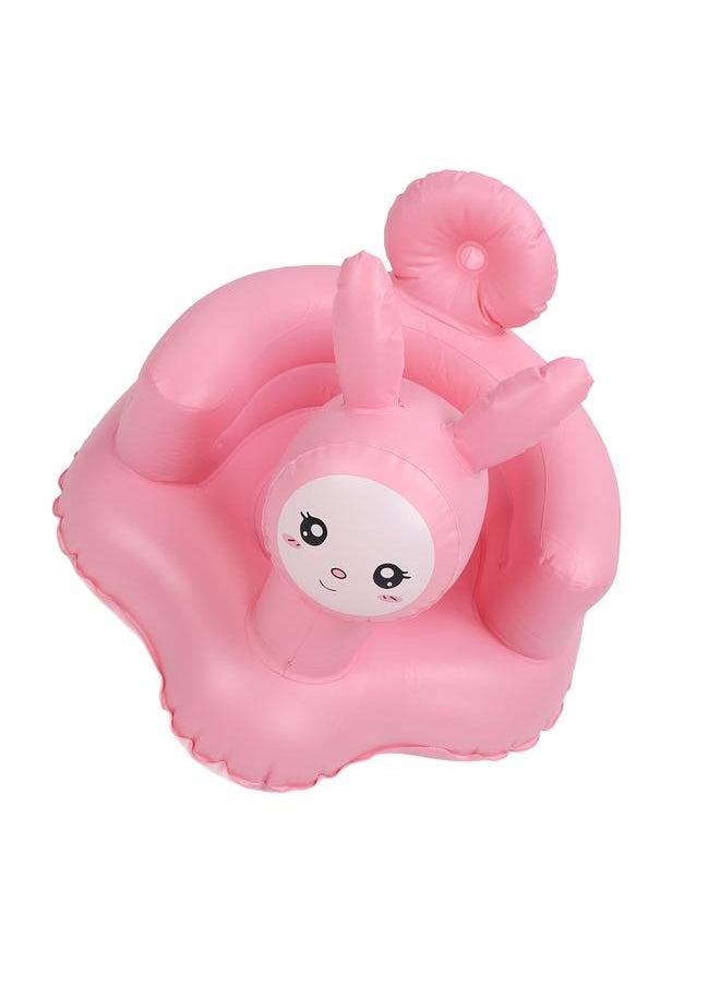 Inflatable Baby Chair Built in Air Pump Soft Cartoon Rabbit PVC Back Support Infant Learning Sofa for Sitting Up Bathing