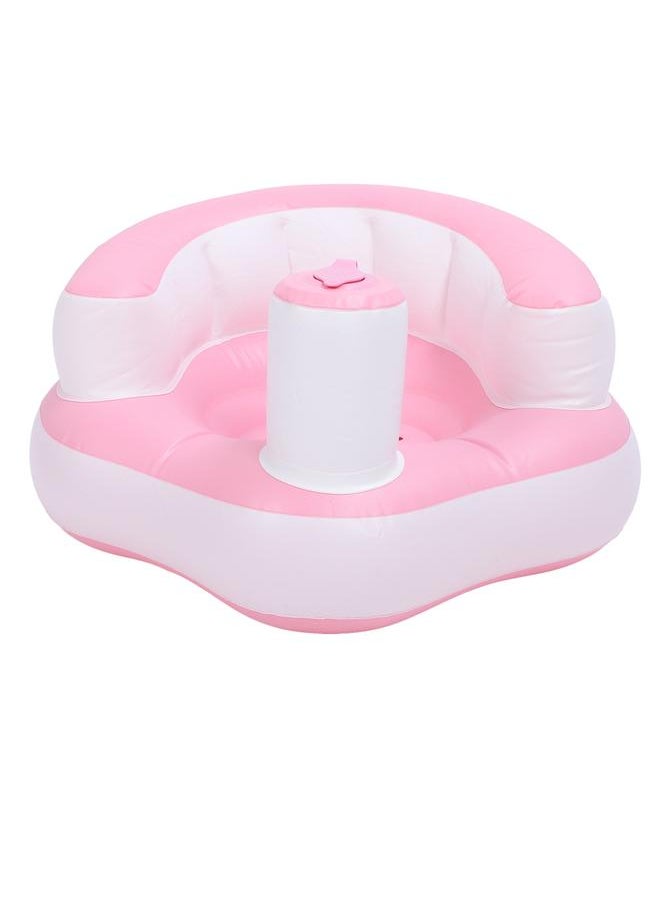 Baby Inflatable Seat Soft Skin Friendly PVC Air Pump Baby Chair Portable Safety Infant Back Support Sofa for Floor Bed Shower Pool