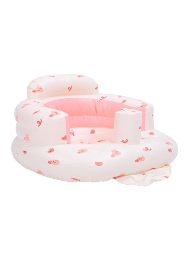 Baby Inflatable Seat with Air Pump Infant Back Support Sofa Bunny Print Sitting Up Inflatable Chair Seat