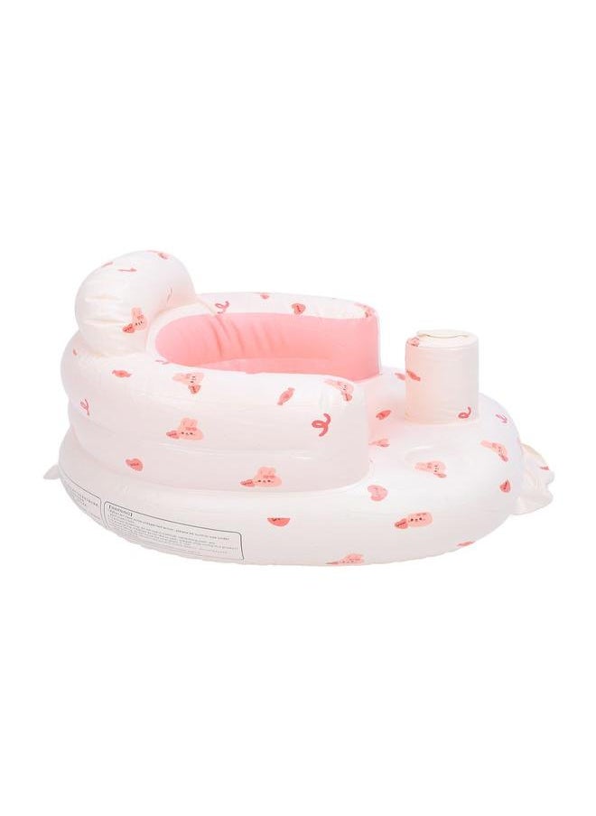 Baby Inflatable Seat with Air Pump Infant Back Support Sofa Bunny Print Sitting Up Inflatable Chair Seat