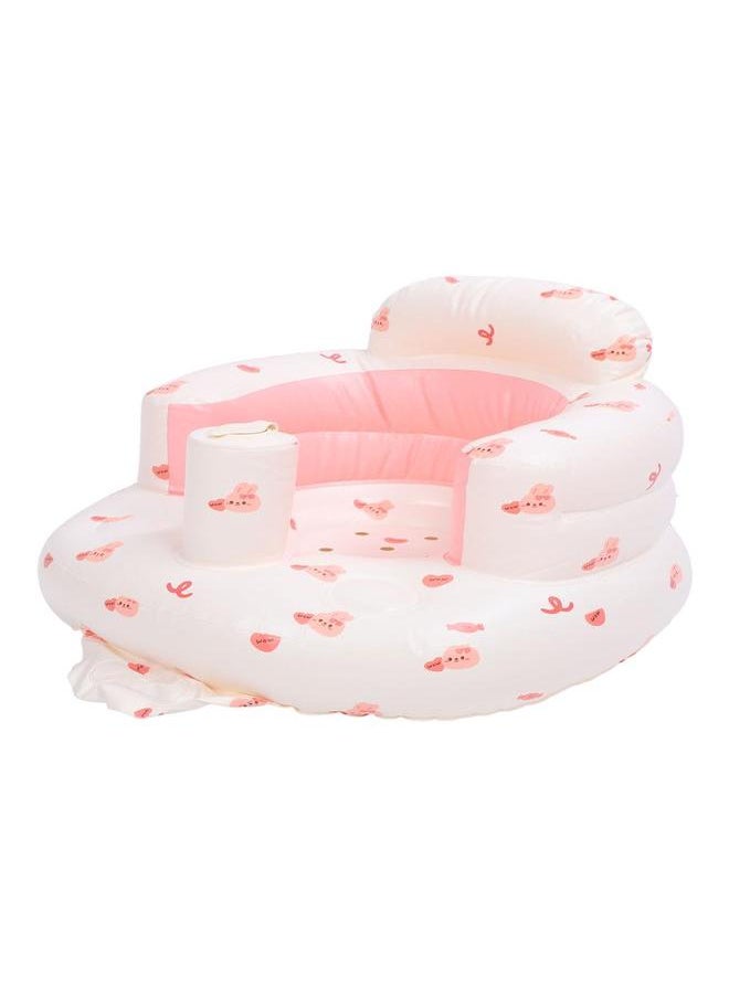 Baby Inflatable Seat with Air Pump Infant Back Support Sofa Bunny Print Sitting Up Inflatable Chair Seat