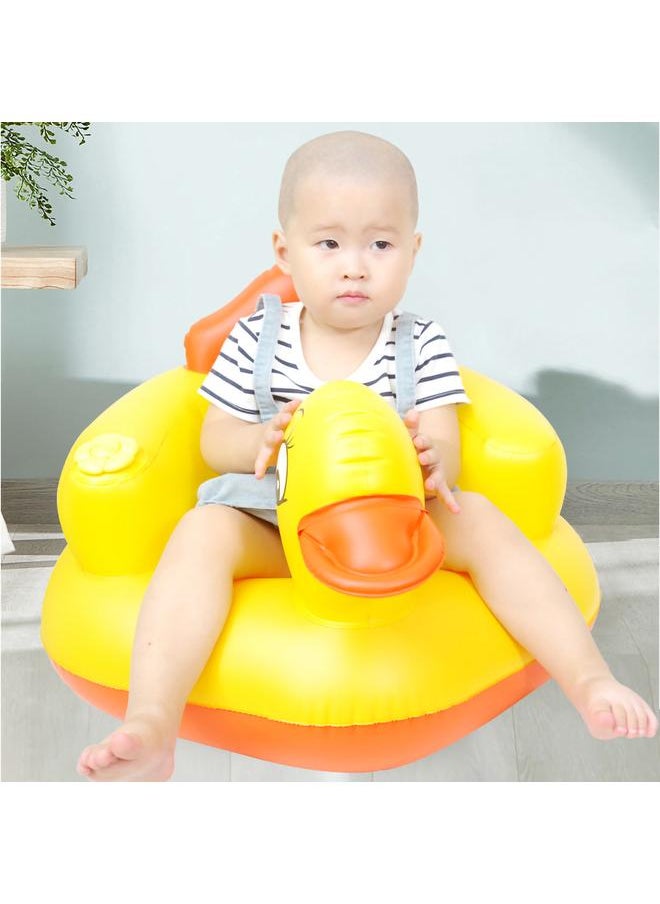 Inflatable Dining Chair PVC Little Yellow Duck Thickened Inflatable Sofa Bath Stool with Music Toddle Chair for Children Little Yellow Duck with Music