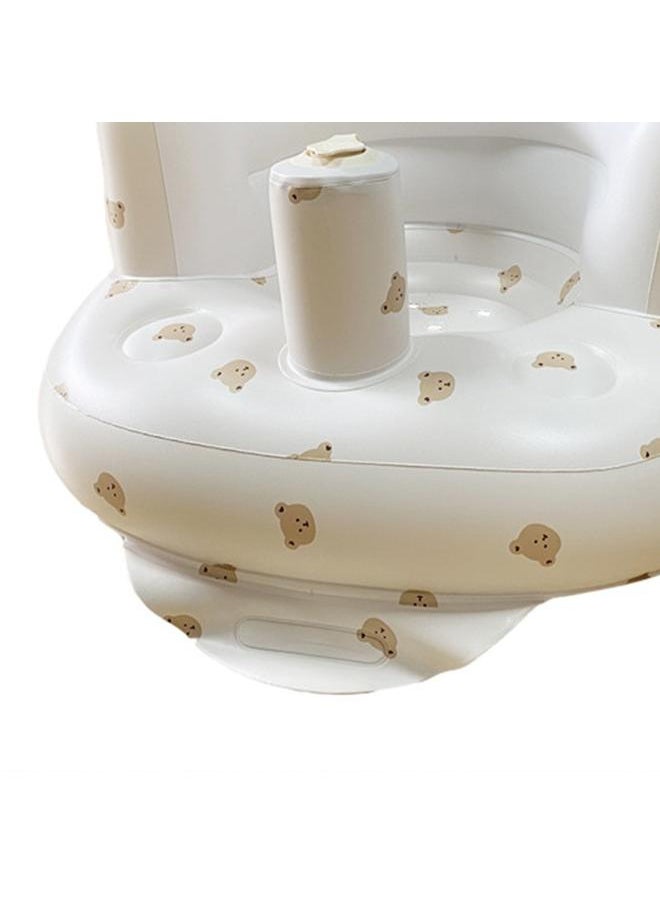 Baby Inflatable Chair Portable Foldable Printed Leakproof Soft Shower Sofa for Training Toddlers Kids Bear