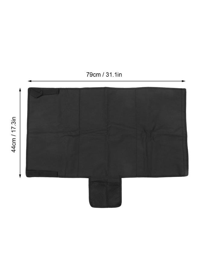 Airplane Footrest for Toddlers Portable Folding Easy Installation Adjustable Nylon Strap Airplane Seat Extender Black