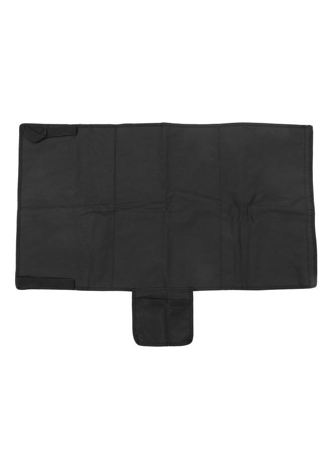 Airplane Footrest for Toddlers Portable Folding Easy Installation Adjustable Nylon Strap Airplane Seat Extender Black