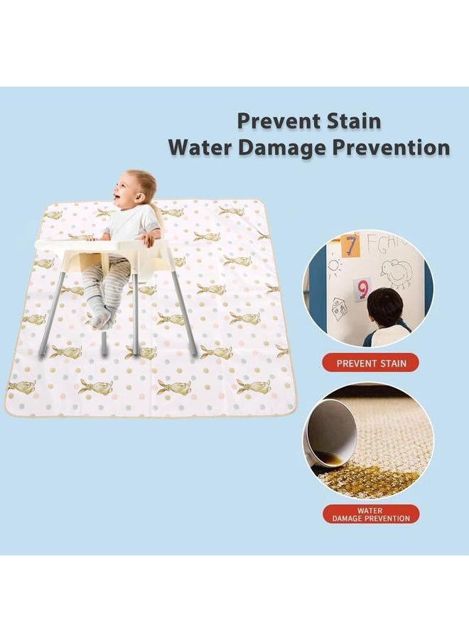 Baby Crawling Play Mat Prevent Slipping Waterproof Cute Animal Pattern High Chair Floor Mat Under High Chair Mat