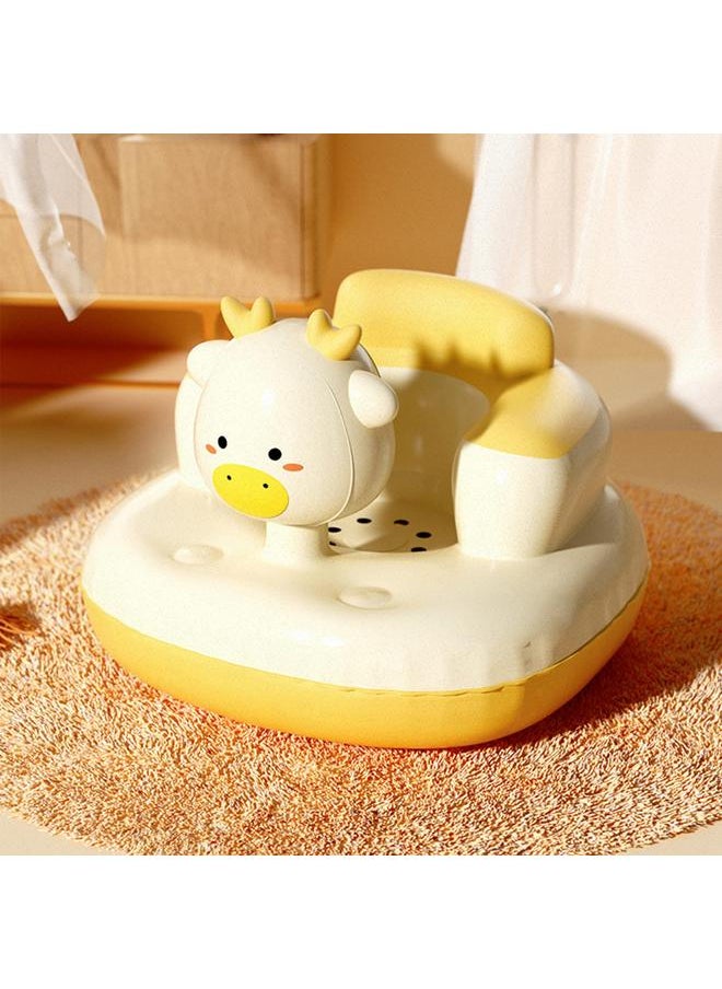 Baby Floor Seat Foldable Portable Inflatable Plastic Anti Slip Cartoon Deer Shape Cute Baby Support Sofa for Infant Deer