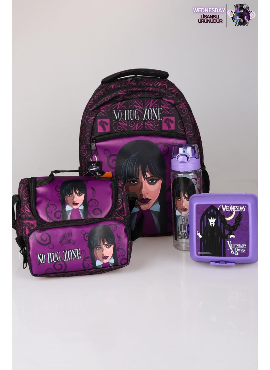 New Season Licensed Full School Bag, Pen Bag, Lunch Bag, Lunch Box and 700 ml Water Bottle School Set