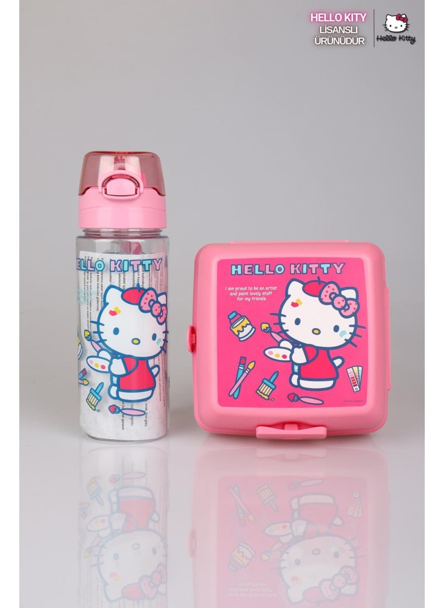 New Season New Season Licensed Hello Kitty 500 ml Tritan Water Bottle and 2-Layer Lunch Box Set