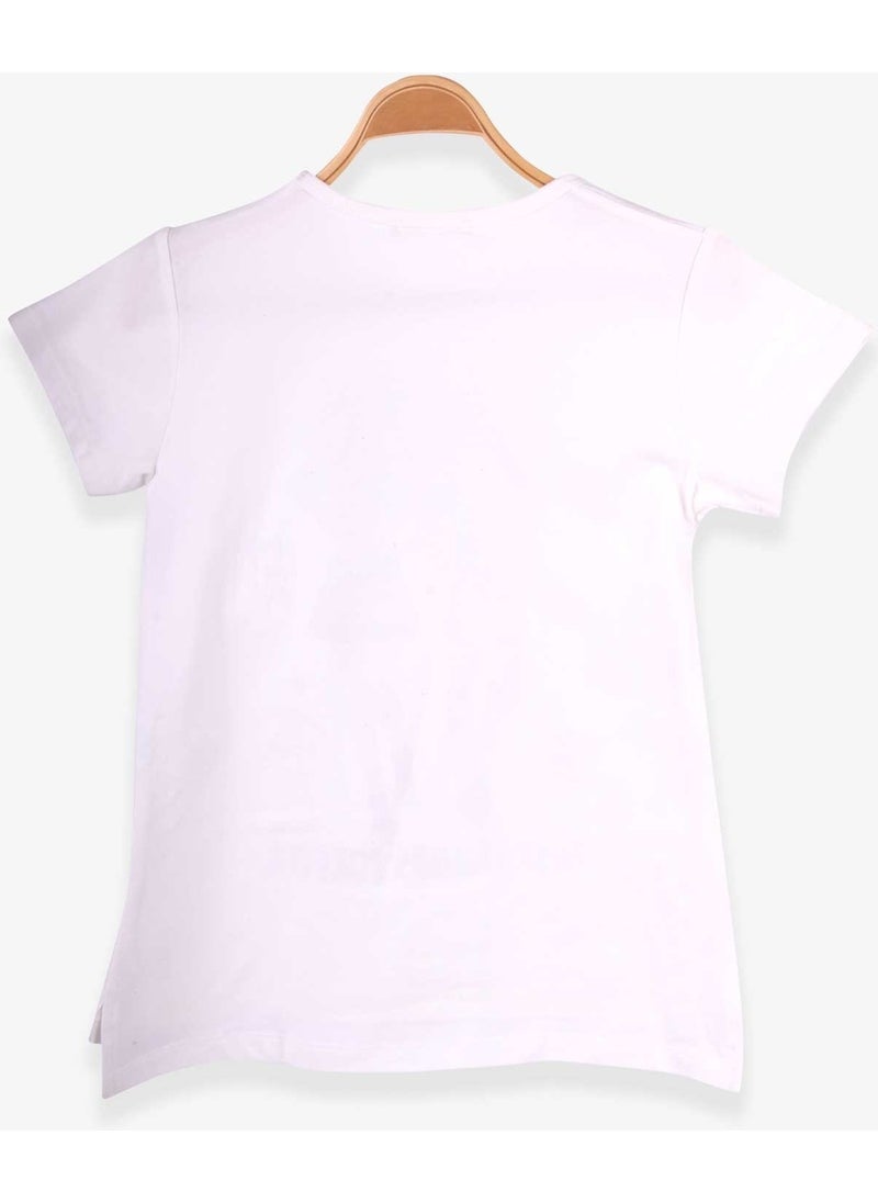 Girl's T-Shirt Friendship Themed Ecru (8-12 Years)