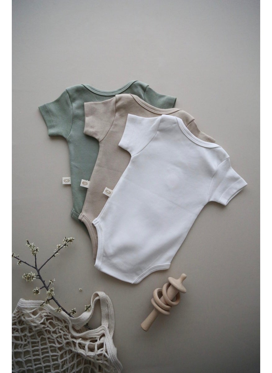 3-Piece Embroidered Snap Badi - Zıbın Model 3