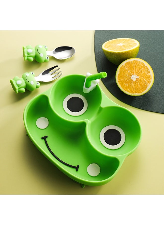 Food Grade Children's Silicone Plate Maternal And Infant Products Fork Spoon Infant Food Plate Feeding Cutlery Plate Plate