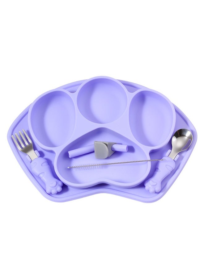 Food Grade Children's Silicone Plate Maternal And Infant Products Fork Spoon Infant Food Plate Feeding Cutlery Plate Plate