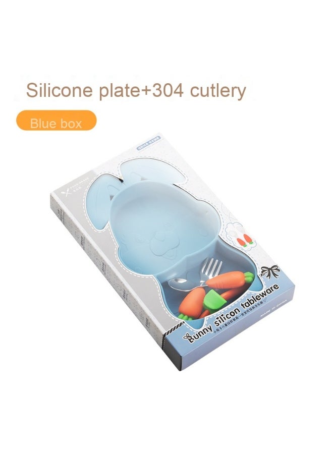 Food Grade Children's Silicone Plate Maternal And Infant Products Fork Spoon Infant Food Plate Feeding Cutlery Plate Plate