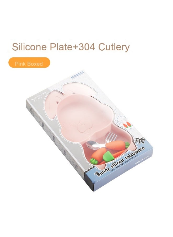 Food Grade Children's Silicone Plate Maternal And Infant Products Fork Spoon Infant Food Plate Feeding Cutlery Plate Plate