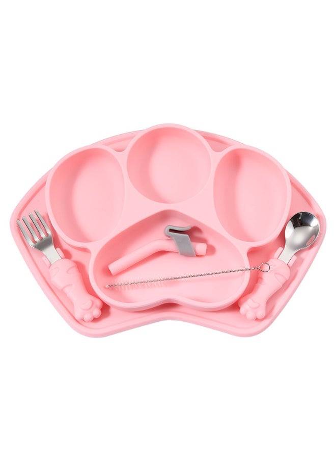 Food Grade Children's Silicone Plate Maternal And Infant Products Fork Spoon Infant Food Plate Feeding Cutlery Plate Plate