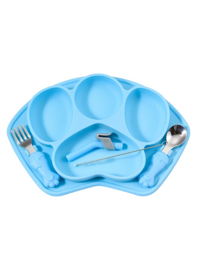 Food Grade Children's Silicone Plate Maternal And Infant Products Fork Spoon Infant Food Plate Feeding Cutlery Plate Plate