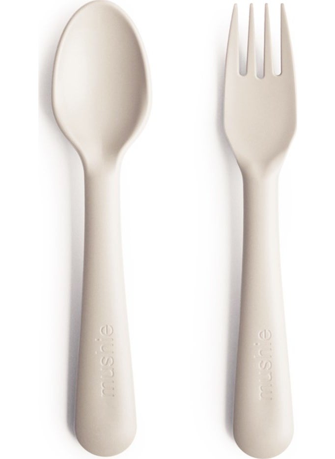 Fork And Spoon Ivory - Mushi Fork and Spoon Set Ivory Color