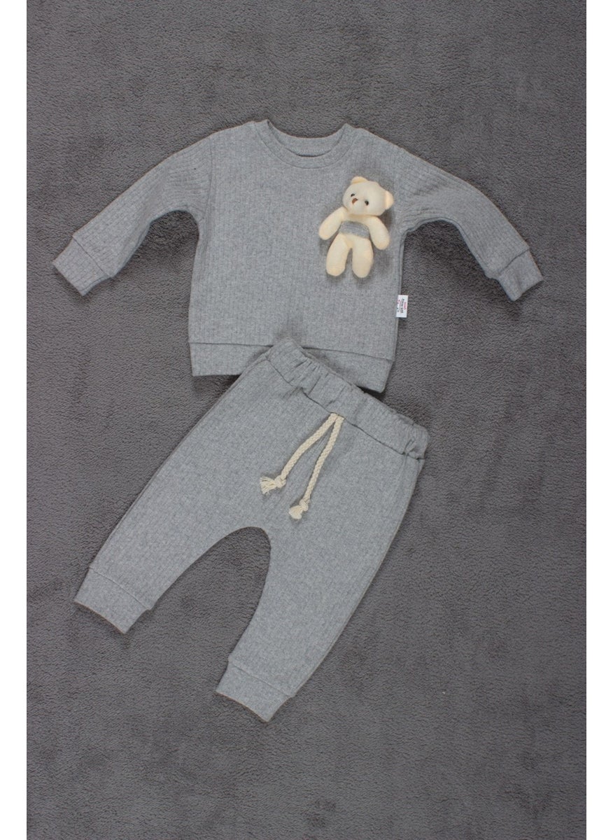 Style Teddy Bear Corded Bottom and Top Baby Set