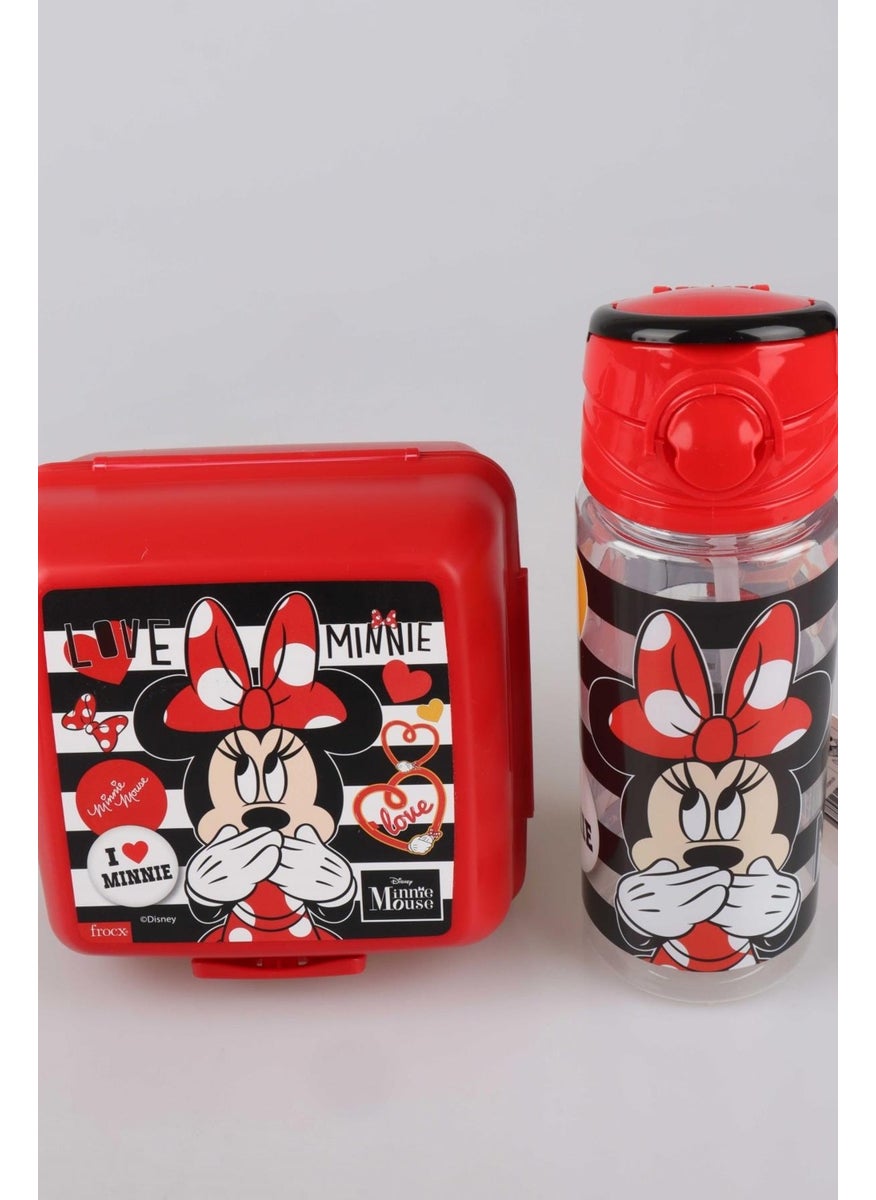 New Season Licensed Minnie Mouse Nutrition Bowl and Tritan Flask 500 ml Nutrition Set